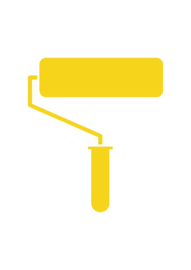 Icone rouleau à peinture jaune